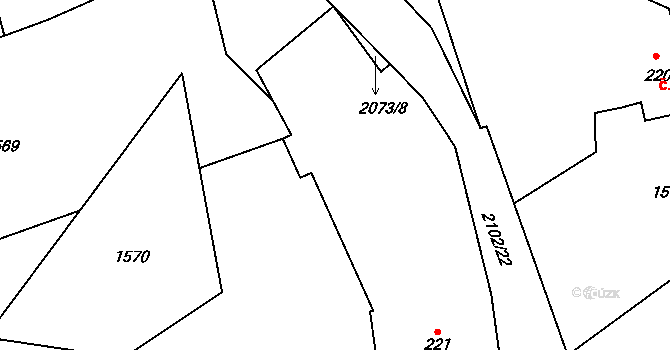 Třetužel 11, Červený Újezd na parcele st. 221/1 v KÚ Horní Borek, Katastrální mapa