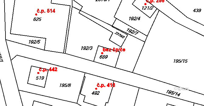 Dolní Podluží 39163458 na parcele st. 689 v KÚ Dolní Podluží, Katastrální mapa