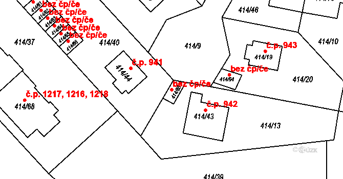 Plzeň 40244458 na parcele st. 414/85 v KÚ Doubravka, Katastrální mapa