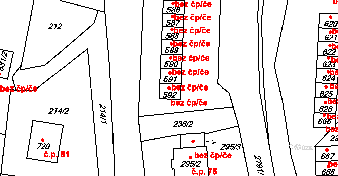 Dvorce 41494458 na parcele st. 592 v KÚ Dvorce u Bruntálu, Katastrální mapa