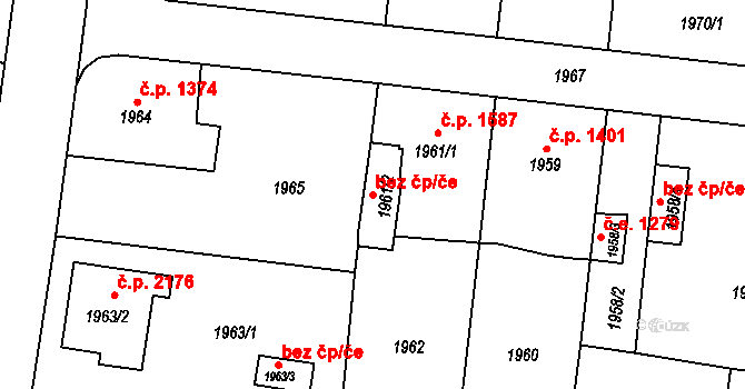 Česká Lípa 45915458 na parcele st. 1961/2 v KÚ Česká Lípa, Katastrální mapa