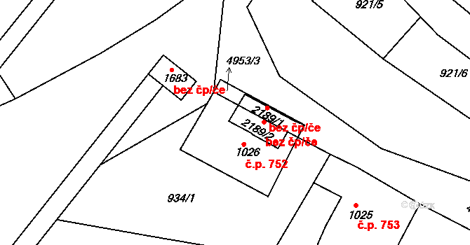 Jáchymov 47749458 na parcele st. 2189/2 v KÚ Jáchymov, Katastrální mapa