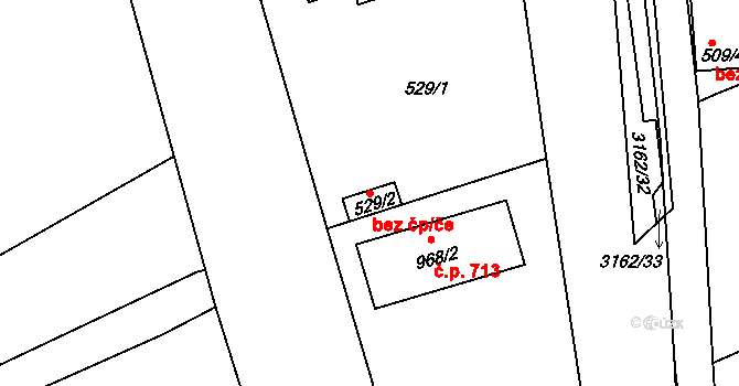 Planá nad Lužnicí 48895458 na parcele st. 529/2 v KÚ Planá nad Lužnicí, Katastrální mapa