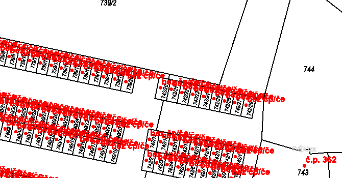 Sokolov 49711458 na parcele st. 742/21 v KÚ Sokolov, Katastrální mapa
