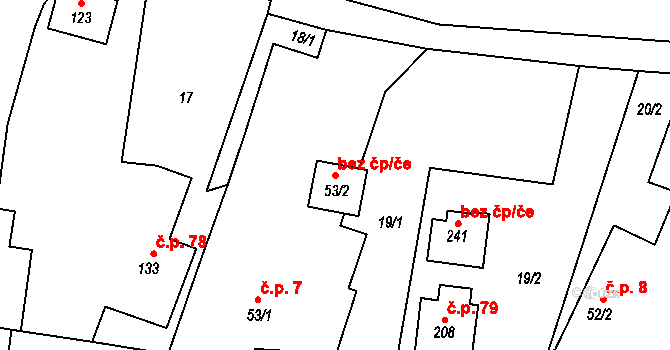 Dlouhá Lhota 79033458 na parcele st. 53/2 v KÚ Dlouhá Lhota u Mladé Boleslavi, Katastrální mapa