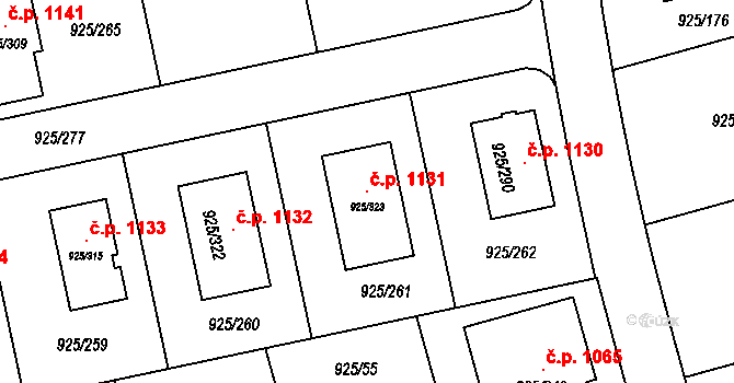 Srubec 1131 na parcele st. 925/323 v KÚ Srubec, Katastrální mapa