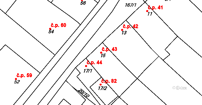 Nejdek 43, Lednice na parcele st. 15 v KÚ Nejdek u Lednice, Katastrální mapa