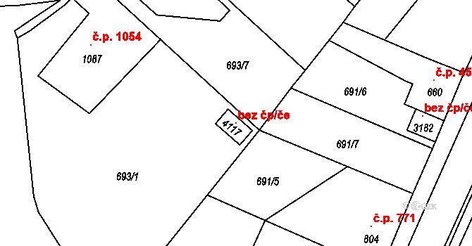 Říčany 102877459 na parcele st. 4117 v KÚ Říčany u Prahy, Katastrální mapa