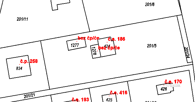 Kamenný Přívoz 147017459 na parcele st. 1276 v KÚ Kamenný Přívoz, Katastrální mapa