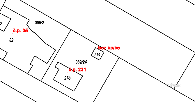 Roudná 147573459 na parcele st. 714 v KÚ Roudná nad Lužnicí, Katastrální mapa