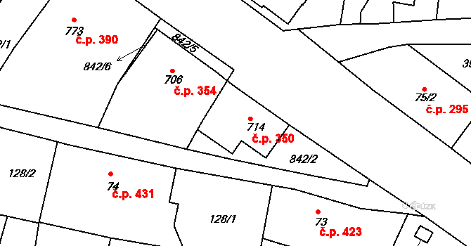 Cvikov II 350, Cvikov na parcele st. 714 v KÚ Cvikov, Katastrální mapa