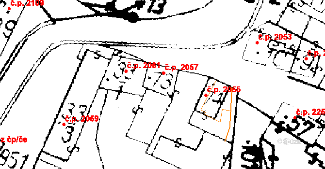 Podlusky 2057, Roudnice nad Labem na parcele st. 73 v KÚ Podlusky, Katastrální mapa