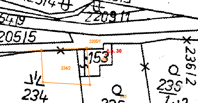 Žibřidice 30, Křižany na parcele st. 153 v KÚ Žibřidice, Katastrální mapa