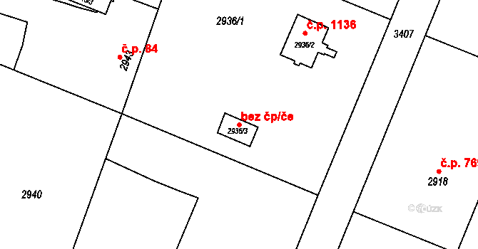 Orlová 38228459 na parcele st. 2936/3 v KÚ Poruba u Orlové, Katastrální mapa