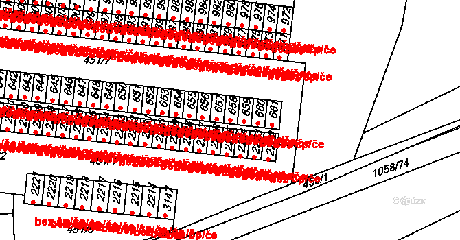 Hradec Králové 38784459 na parcele st. 658 v KÚ Slezské Předměstí, Katastrální mapa