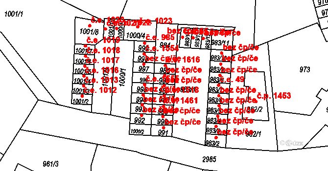 Děčín 40675459 na parcele st. 987 v KÚ Děčín, Katastrální mapa