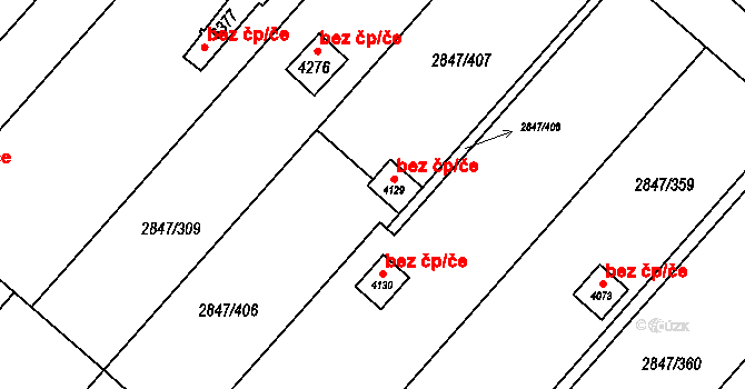 Břeclav 40779459 na parcele st. 4129 v KÚ Břeclav, Katastrální mapa