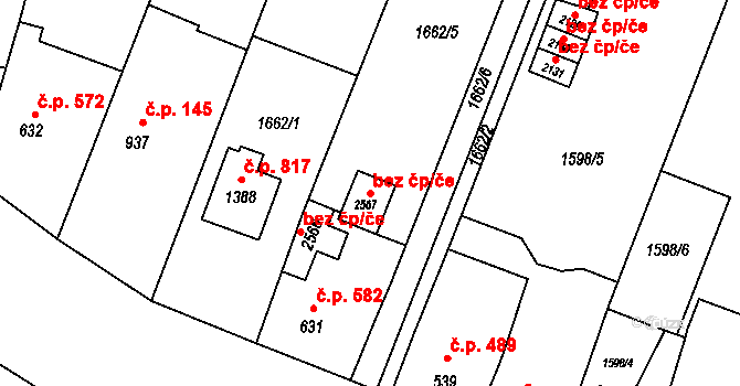 Opava 41433459 na parcele st. 2567 v KÚ Kateřinky u Opavy, Katastrální mapa