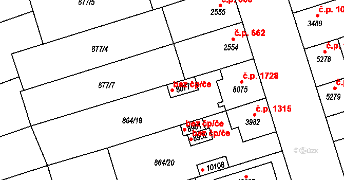 Pardubice 43649459 na parcele st. 8077 v KÚ Pardubice, Katastrální mapa
