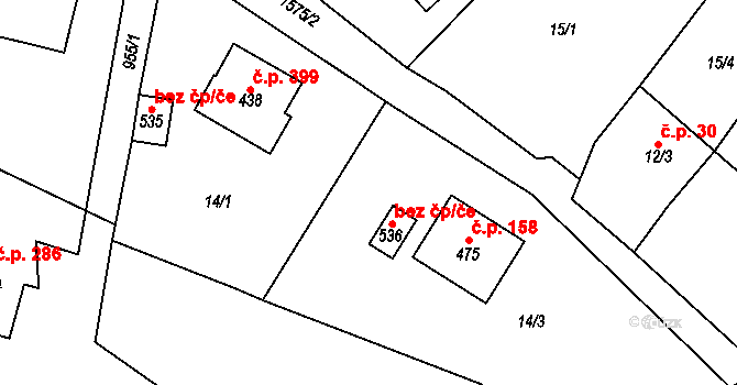Libhošť 44830459 na parcele st. 536 v KÚ Libhošť, Katastrální mapa