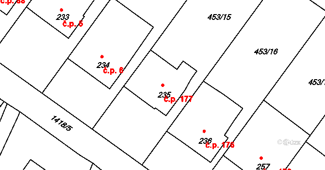 Kunčice 177, Letohrad na parcele st. 235 v KÚ Kunčice u Letohradu, Katastrální mapa