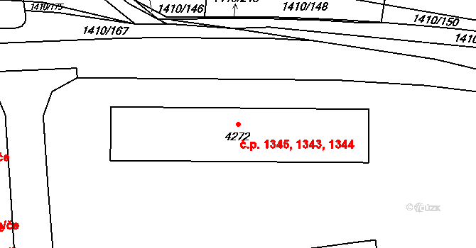 Beroun-Město 1343,1344,1345, Beroun na parcele st. 4272 v KÚ Beroun, Katastrální mapa