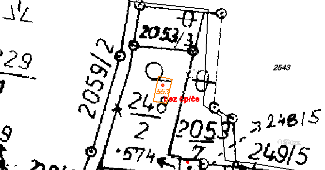 Verneřice 95409459 na parcele st. 553 v KÚ Verneřice, Katastrální mapa
