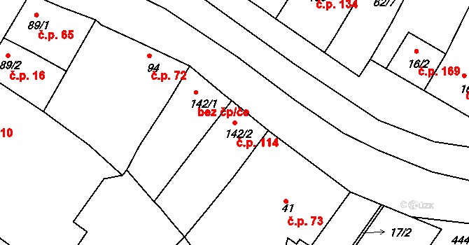 Žopy 114, Holešov na parcele st. 142/2 v KÚ Žopy, Katastrální mapa