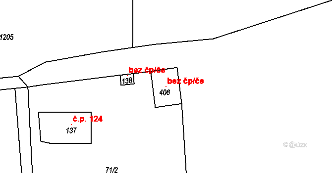 Krušovice 115805460 na parcele st. 406 v KÚ Krušovice, Katastrální mapa