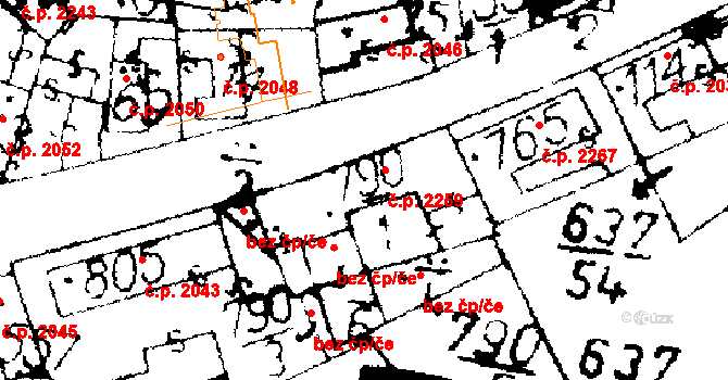 Podlusky 2259, Roudnice nad Labem na parcele st. 790/1 v KÚ Podlusky, Katastrální mapa