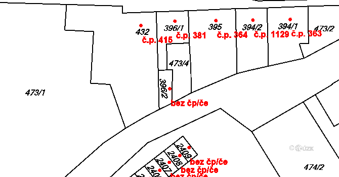 Přeštice 40926460 na parcele st. 396/2 v KÚ Přeštice, Katastrální mapa