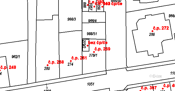Krupka 45063460 na parcele st. 279/2 v KÚ Bohosudov, Katastrální mapa