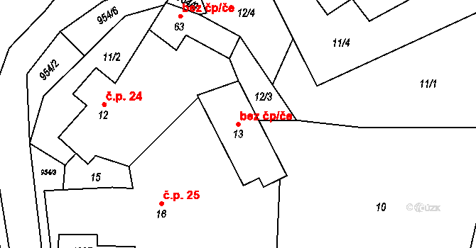 Lnáře 47175460 na parcele st. 13 v KÚ Zahorčice u Lnář, Katastrální mapa