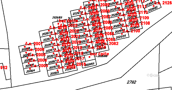 Český Těšín 2075 na parcele st. 2026/26 v KÚ Český Těšín, Katastrální mapa