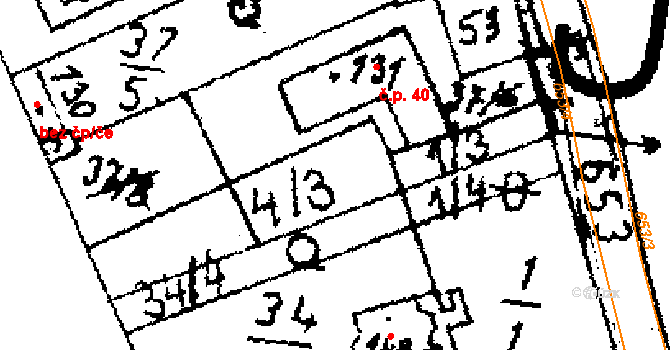Jemníky 40 na parcele st. 131 v KÚ Jemníky, Katastrální mapa