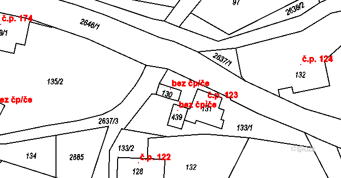 Velká Bukovina 120887461 na parcele st. 130 v KÚ Velká Bukovina, Katastrální mapa