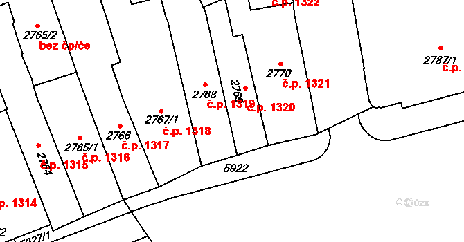 Jihlava 1320 na parcele st. 2769 v KÚ Jihlava, Katastrální mapa