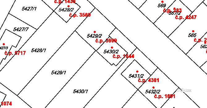 Jihlava 1644 na parcele st. 5430/2 v KÚ Jihlava, Katastrální mapa