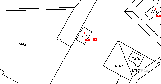 Cholín 52, Borotice na parcele st. 82 v KÚ Čelina, Katastrální mapa
