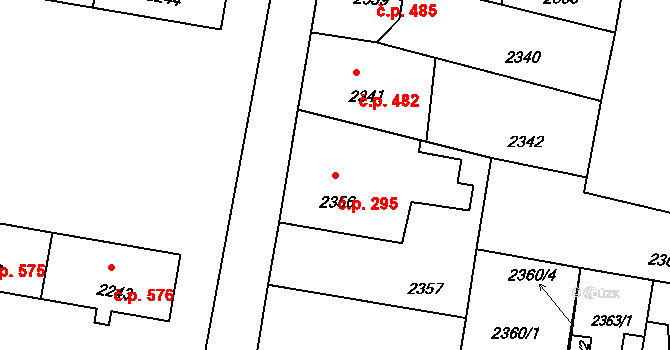 Mimoň I 295, Mimoň na parcele st. 2356 v KÚ Mimoň, Katastrální mapa