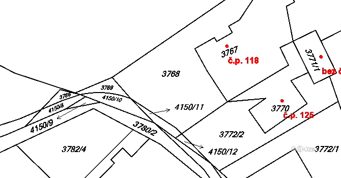 Podmoklice 125, Semily na parcele st. 3770 v KÚ Semily, Katastrální mapa