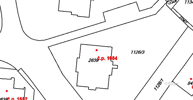 Rožnov pod Radhoštěm 1684 na parcele st. 2639 v KÚ Rožnov pod Radhoštěm, Katastrální mapa