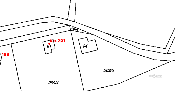 Mokřany 202, Velké Popovice na parcele st. 84 v KÚ Mokřany u Velkých Popovic, Katastrální mapa