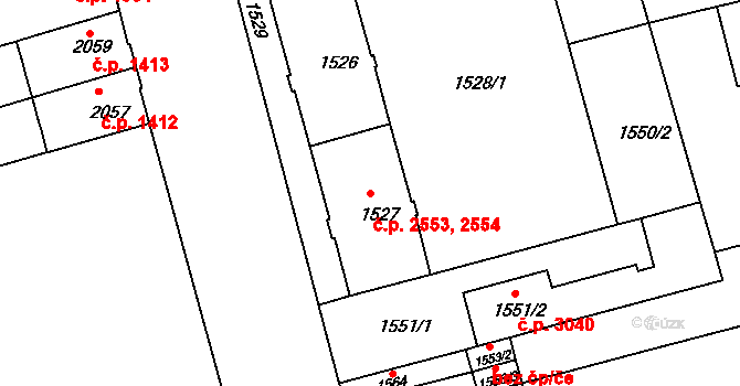 Královo Pole 2553,2554, Brno na parcele st. 1526 v KÚ Královo Pole, Katastrální mapa