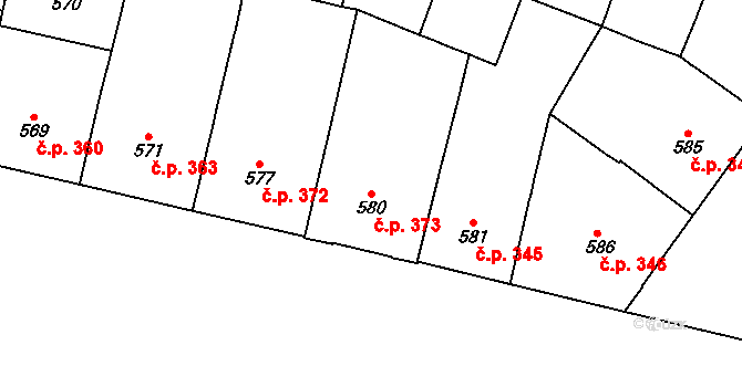 Vršovice 373, Praha na parcele st. 580 v KÚ Vršovice, Katastrální mapa
