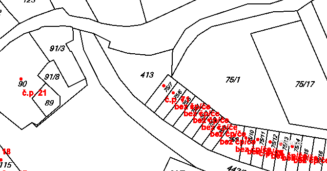 Přerov IX-Lýsky 71, Přerov na parcele st. 75/7 v KÚ Lýsky, Katastrální mapa