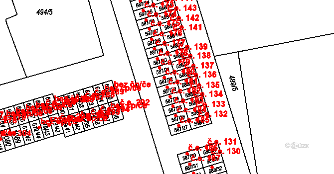 Hamr 181, Litvínov na parcele st. 587/23 v KÚ Hamr u Litvínova, Katastrální mapa