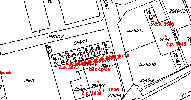 Kadaň 5679 na parcele st. 2547/7 v KÚ Kadaň, Katastrální mapa
