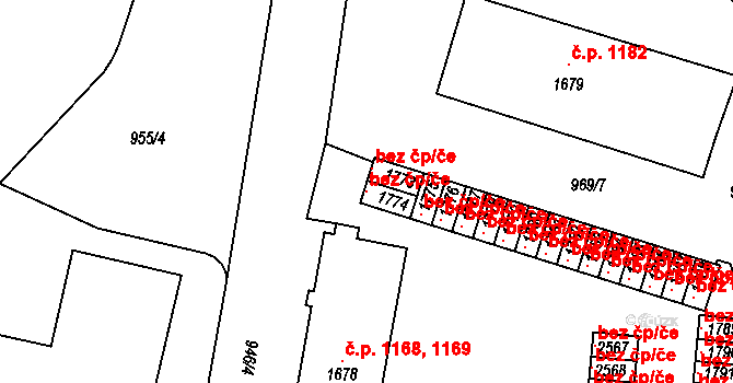 Ústí nad Orlicí 39451461 na parcele st. 1774 v KÚ Ústí nad Orlicí, Katastrální mapa