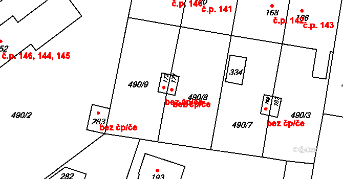 Černožice 40260461 na parcele st. 171 v KÚ Černožice nad Labem, Katastrální mapa